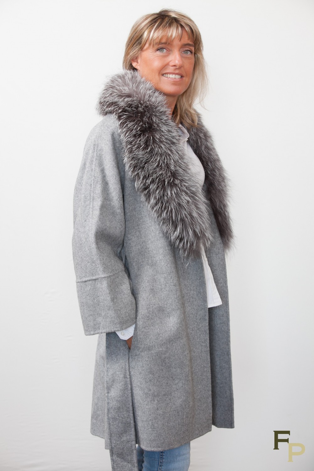 silver fox mink coat