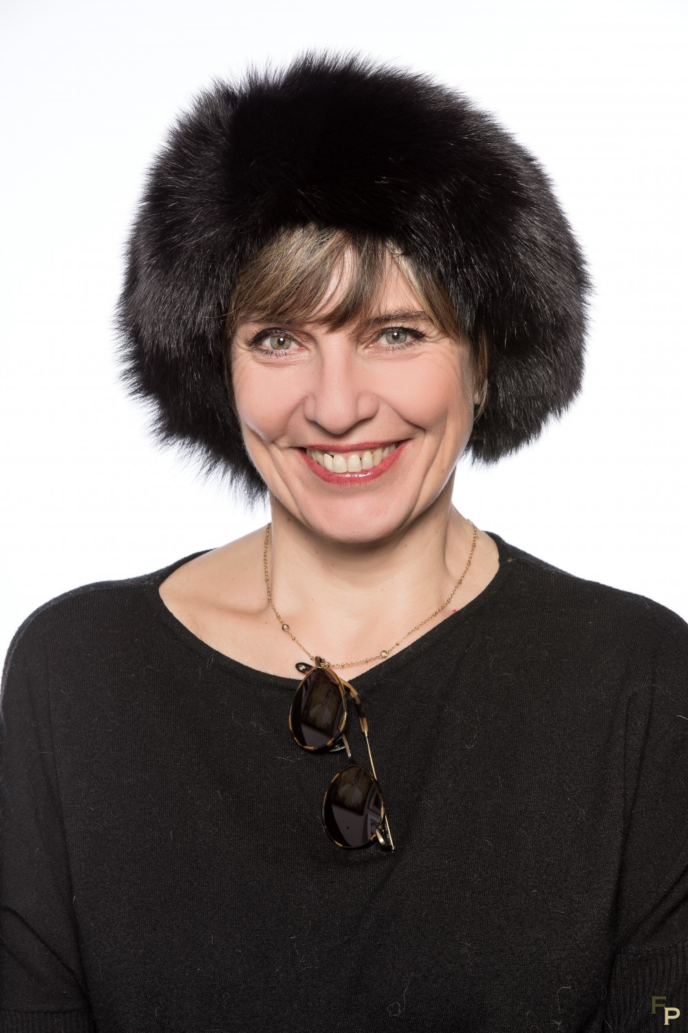 black fox fur hat