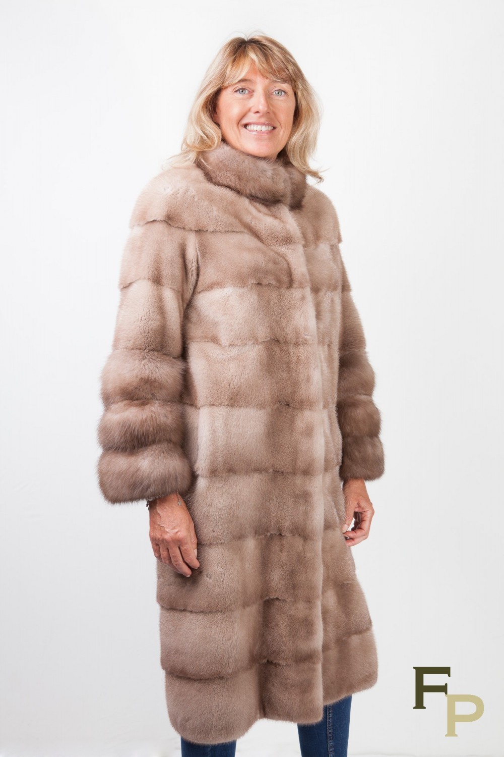 Pastel Mink Coat With Fox Fur Hood Real Mink Fur Coat Real 
