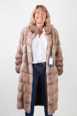 Pastel Mink Fur Coat with Marten Trim – Imperia Furs