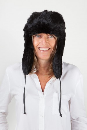 fur hat with flaps