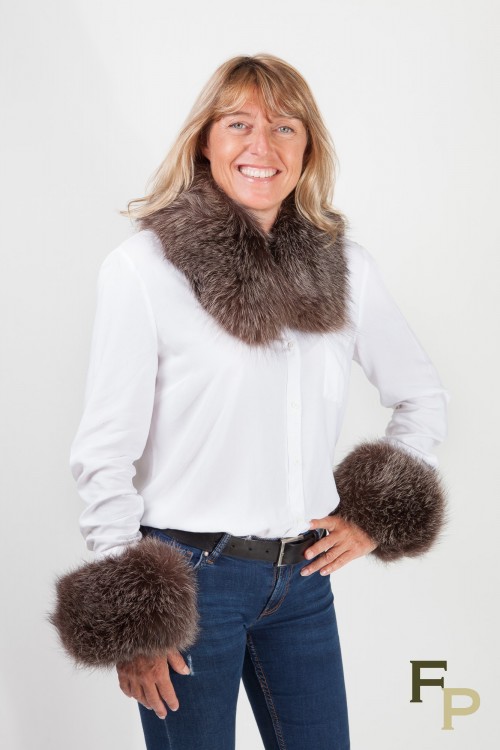 fur collar and cuff set