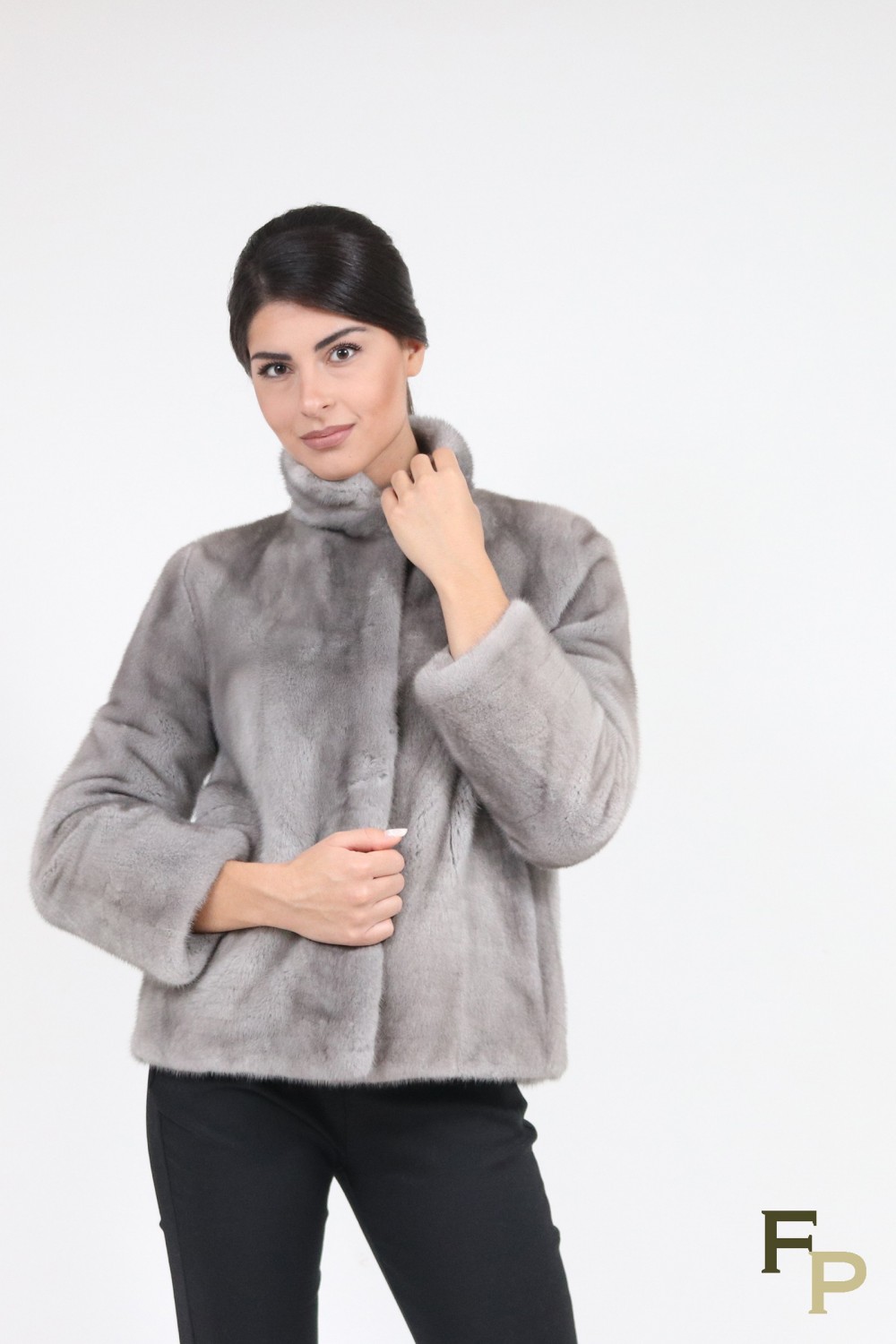 grey faux fur jacket womens