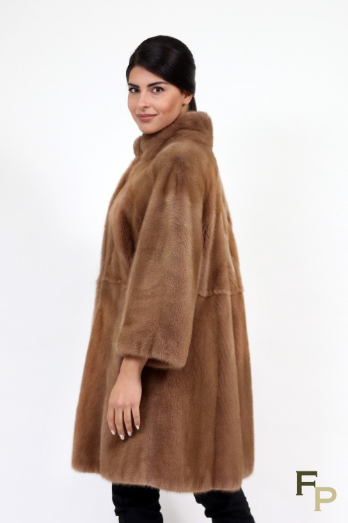 Golden Brown Mink Fur Coat