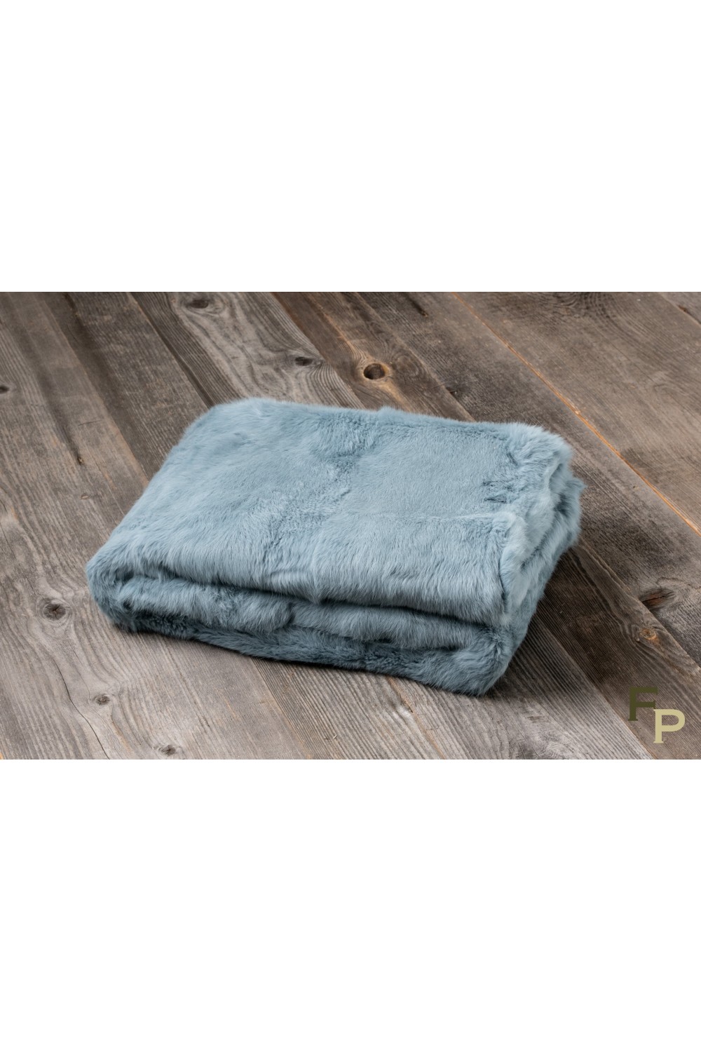 Rabbit Fur Blanket Colour Blue Ice